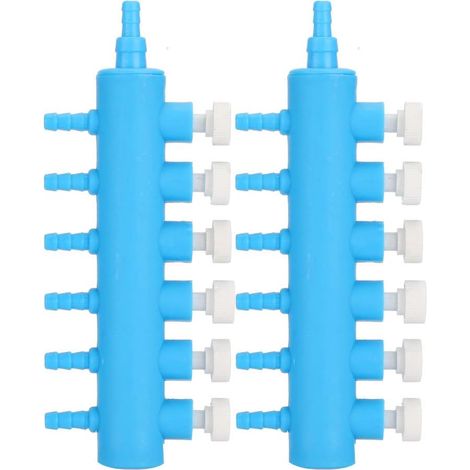 Verstellbarer Luftverteiler mit blau/weißem Kunststoffventil – Sauerstoffpumpenadapter (1/5)