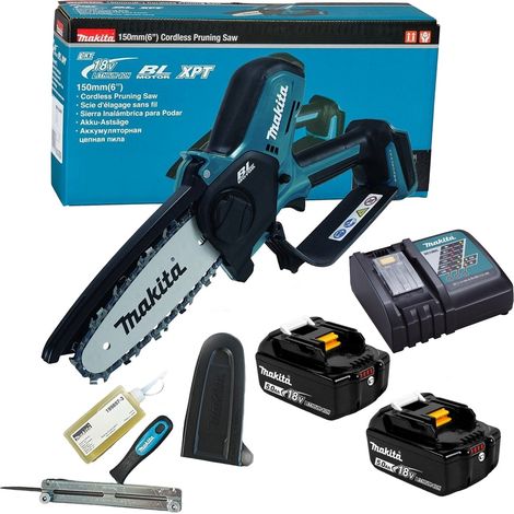 Makita DUC150Z Cordless Brushless Pruning Saw 18V 150mm 2x 5Ah Battery + Charger (1/5)