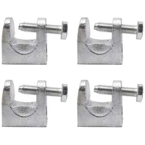 Juego de 4 abrazaderas para vigas, abrazaderas de soporte de acero galvanizado, abrazadera para vigas, abrazadera de perfil KCK, abertura de 25 mm, para uso en electricidad, petróleo, construcción, ac