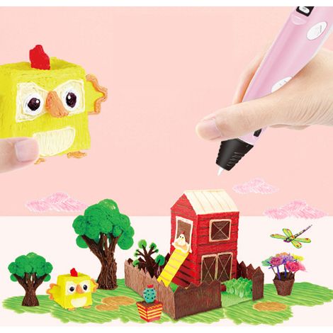 Stylo 3D à écran LCD, vitesse réglable, 5M de filament PLA, jouet éducatif pour enfants, pack cadeau, version anglaise (1/5)