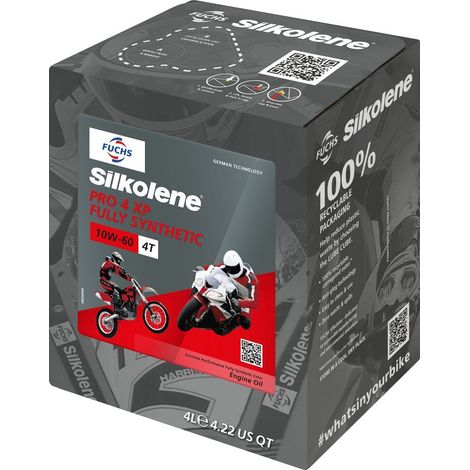 Aceite de motor Silkolene Fuchs 100% sintético éster Pro 4 XP 10W60 4L