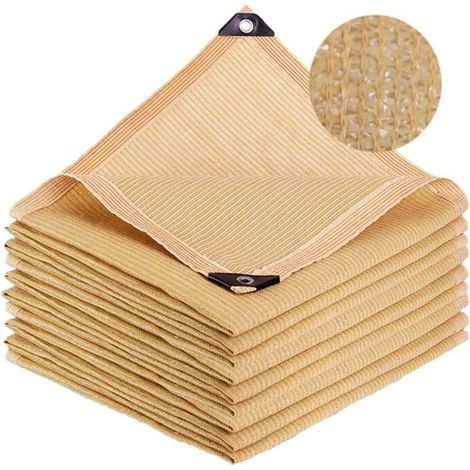 Voile d'ombrage PEHD 3x4 m – Protection UV 80-95% – Pour pergola, serre, voiture, plantes – Beige (1/5)