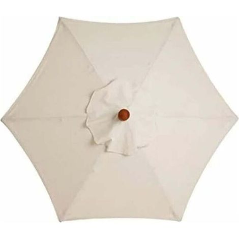 Telo di ricambio per ombrellone da esterno a 6 stecche, 3 m, impermeabile, con protezione UV, bianco. (1/4)