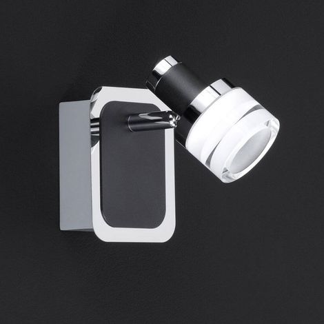 Wandstrahler schwarz Wandlampe Wohnzimmer Spot schwenkbar Wandleuchte, Metall, 1x LED 5W 420Lm warmweiß, LxBxH 11x8,6x13 cm, WOFI 434801106044