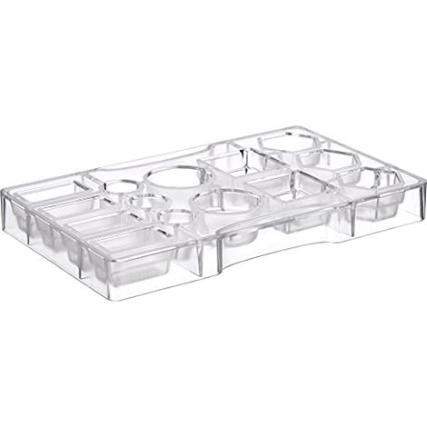 Decora 0050085 Stampo Professionale Cioccolatino Geometrico, 10 cavità, ø 40 x h 20 Mm, In Policarbonato, Ideale per Realizzare Cioccolatini Lucidi e Croccanti, Design Professionale, Made in Italy (1/4)