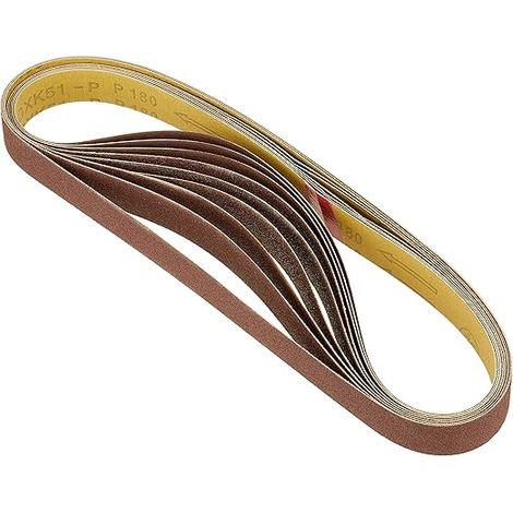 Scheppach - Jeu de bandes abrasives original - 762 x 25mm - Grain 60,100 et 180 (3 pièces de chaque) - Parfait pour la ponceuse à bande BTS700 - Accessoire - Consommable