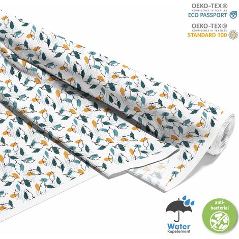Outdoor dekostoffe oxford - Motiv bemalte Blätter I DX353 (1/5)