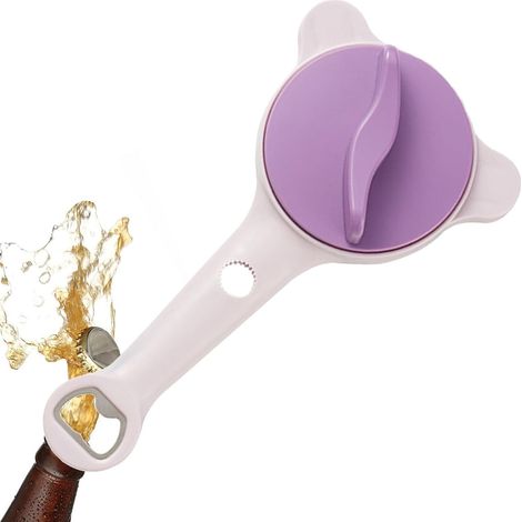 Ouvre-bocal 4 en 1 pour personnes âgées Outil d'ouverture de bouteille antidérapant pour cuisine, bar, camping, pique-nique, appartement, dortoir, restaurant (1/5)