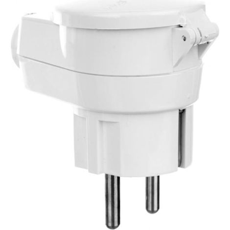 Winkelverteiler-Steckdose mit Abdeckung z/u 16A 2P IP44 AWA-WGB weiß 51,35