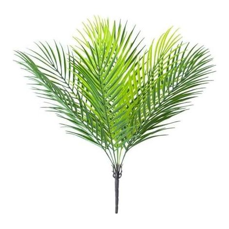 Palmier artificiel – 9 têtes de feuilles artificielles tropicales avec feuillage vert réaliste, tige de branche en plastique pour chambre à coucher, décoration d'intérieur (sans pot) (1/5)