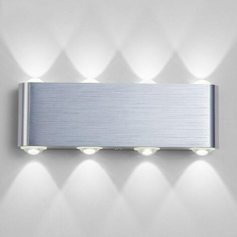 LED Wall Lamp, 8w Modern Aluminum LED Wall Light Indoor Wall Lighting, Wall Sconce Lights, Night Lamps (Cool White) (1/5)