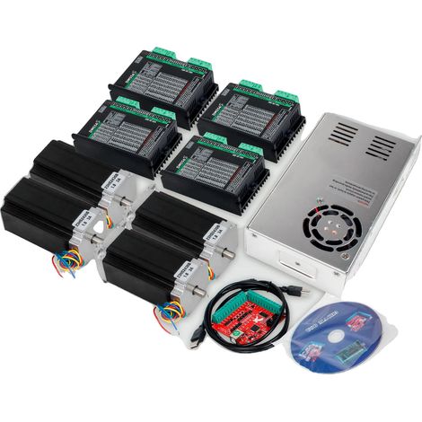 Kit controller CNC Mach3 a 4 assi, motori passo-passo, compatibilità USB, kit a 4 assi, 8 mm (1/2)