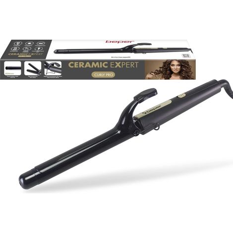 BEPER P301PIS002 Arricciacapelli Ceramica 25 mm, Ferro per Ricci Morbidi e Onde Perfette, Riscaldamento Rapido a 190°C, Cavo Girevole 360°, Punta fredda (1/5)