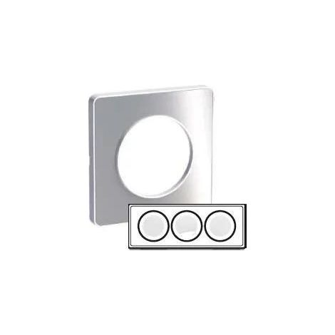 Schneider Electric Odace Touch cornice alluminio spazzolato bianco