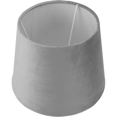 Abat-jour conique en velours gris clair E27 E14 décoratif de rechange pour lampe de table chevet lampadaire (1/5)