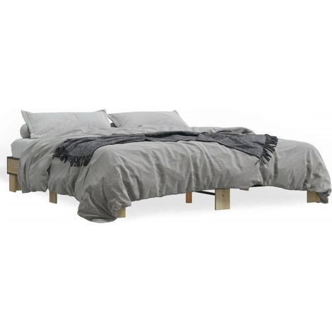 Maison Exclusive - Bettgestell Sonoma-Eiche 160x200 cm Holzwerkst