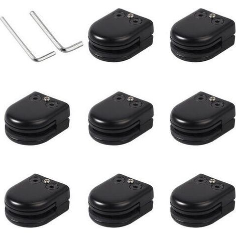 Lot de 8 Pinces à Verre en Acier Inoxydable 304 Noir - Support Solide pour Verre de 8-10 mm (1/5)