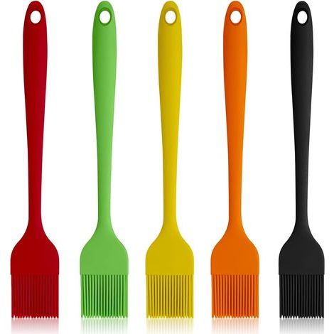 Lot de 5 pinceaux à pâtisserie en silicone résistants à la chaleur pour huile, beurre et sauces (1/5)
