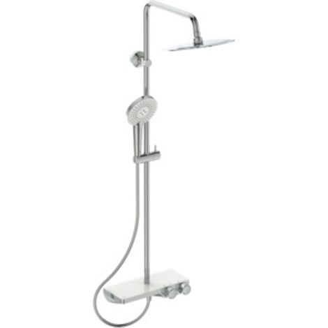 Ideal Standard Sistema de ducha Ceratherm S200 con repisa y ducha de mano redonda cromo, A7331AA