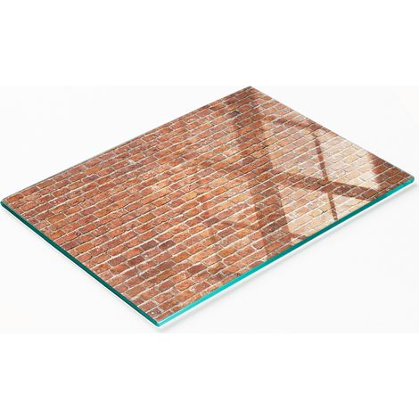 Tabla de cortar decorativa de cristal para cocina, diseño de pared de ladrillo, 80x52 cm (1/5)