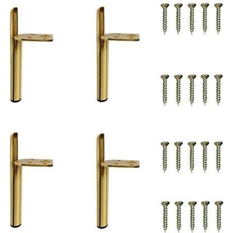 4 Stk. Goldene Füße - 13cm Moderne Möbelfüße Ersatz Schrankfüße Tischfüße Bettfüße mit Schrauben (1/5)
