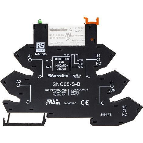 Module de relais d'interface 48V c.a. / V c.c., 1 RT, montage Rail DIN ( Prix pour 1 )