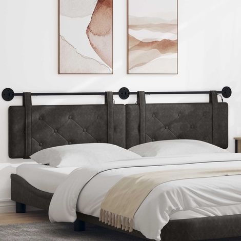 Tête de lit suspendue Avec lumière LED Noir PU antique (1/5)