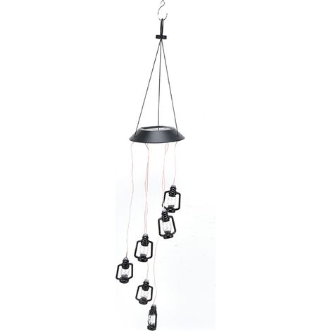 Carillon solaire à vent, design écoénergétique, sensible à la lumière, étanche, éclairage décoratif à changement de couleur pour l'extérieur (1/5)