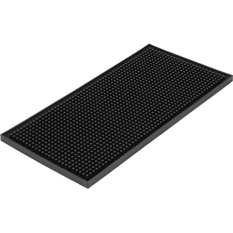 Weiche schwarze PVC-Barmatte, wasserfester Untersetzer, Küchenaccessoire (3) (1/5)