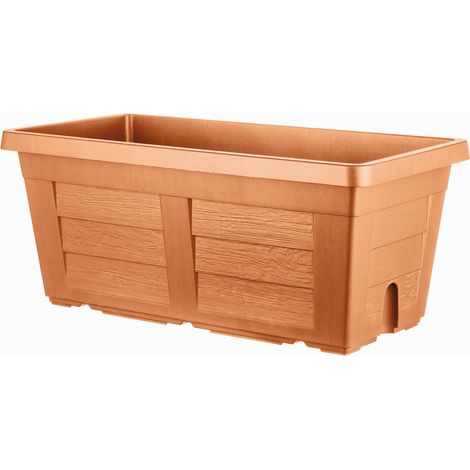 1PZ FIORIERA RETTANGOLARE LEGNO Col. Cotto Chiaro cm. 80x40x34 h (1/2)