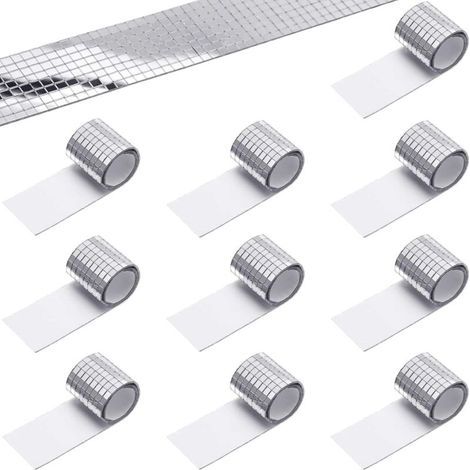 4800 Pièces Miroirs Auto-Adhésifs Carreaux de Mosaïque, Autocollant Mural Miroir en Verre, Autocollants Carrés en Mosaïque de Verre Mini Autocollants Miroir pour DIY Disco Party DIY Decor (5 x 5 mm) (1/4)