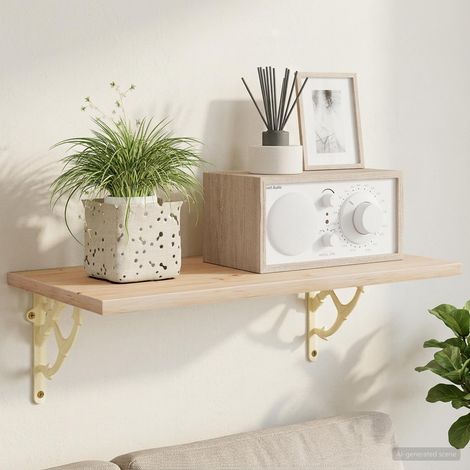 vidaXL Soportes para estanterías de pared 2 uds. Blanco antiguo (1/5)