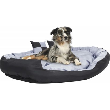 Coussin réversible lavable pour chien Lit de chien Gris et noir 150x120x25cm 76226 (1/5)