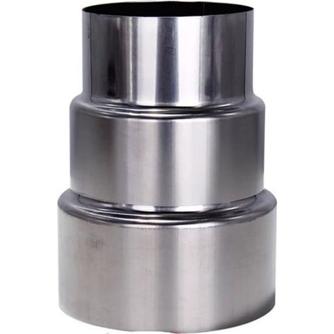 [JAMAIS UTILISÉ]Réducteur de conduit de cheminée en acier inoxydable - Permet de connecter l'appareil à la cheminée ou à la pile - Optimisation pour cheminées, camping, poêle à bois (Ø 90 mm/Ø70 mm) (1/4)