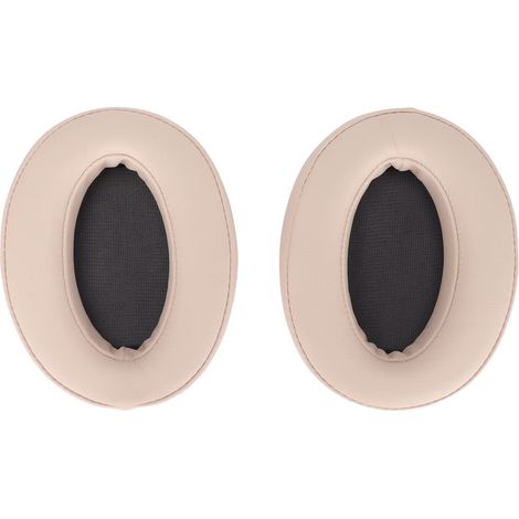 Coussinets d'oreille en cuir protéique doux avec mousse à mémoire de forme pour casque WHH910N (Beige) (1/5)