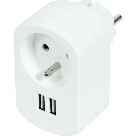 Prise avec 2 chargeurs USB 2.1 A