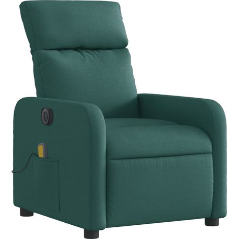 Sillón de relajación TV función masaje sillón reclinable eléctrico tela verde oscuro DEC027277 (1/5)