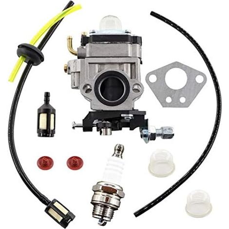VURAHOME - Kit de carburateur pour Multifonction 4 en 1 Débroussailleuse et tarière 52cm3 49cm3 43cm3 Taille Haies Tronconneuse avec Tuyau Bougie dallumage (1/5)