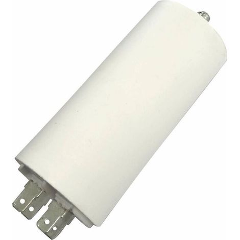 Condensateur de démarrage 40µF 450V Ø45mm longueur 94mm fixation M8 4 cosses Tondeuse électrique Moteur Appareils Electriques Ménagers Connecteur (1/2)