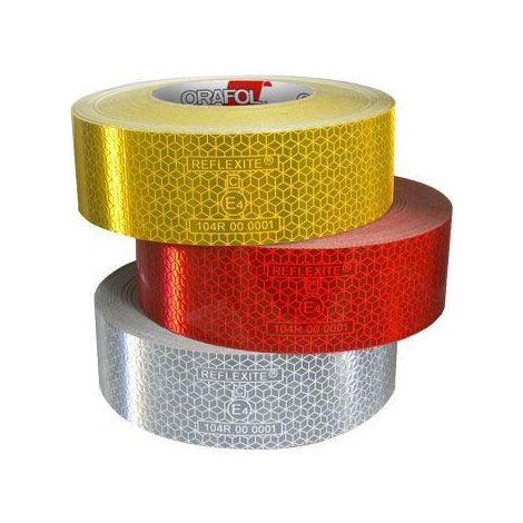 FPLUS cinta reflectante adh.roja 33mx50mm , Aplicaciones: Vehículos en general, tractores, remolques, furgones,
columnas, pilares, containers, garajes, señales, advertencias de seg