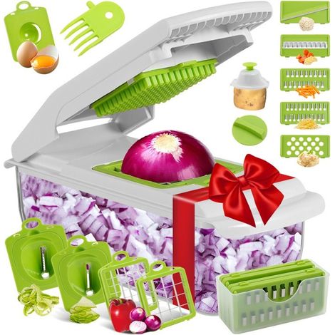 Coupe-légumes manuel ABS acier inoxydable lames remplaçables (1/4)