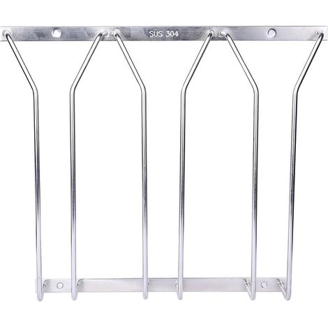 Étagère à verre à vin avec 3 rangées de cadre suspendu en fil, support de table en acier inoxydable sous une armoire [10,78 pouces] [assiette] (1/5)