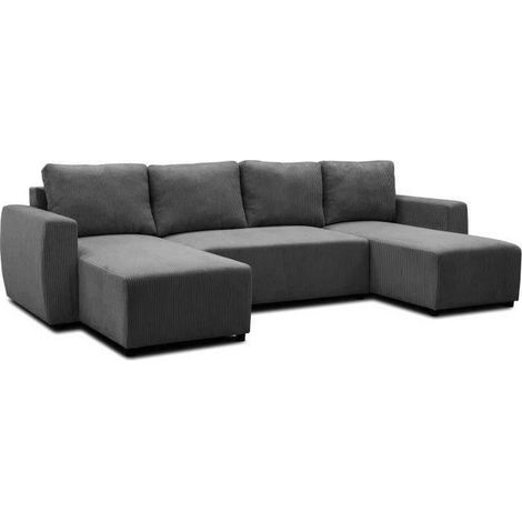 Casapy PHARELL Ecksofa umwandelbar anthrazit Samt