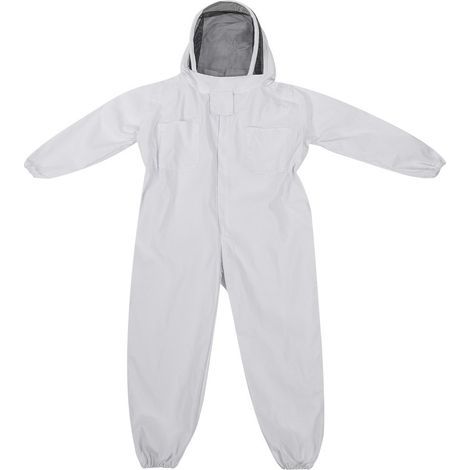 Apicole Costume Équipement de Protection Professionnel Anti Abeille avec Ls Gants et Capuchon en Voile pour Apiculture Apiculteur - Blanc (L) (1/5)