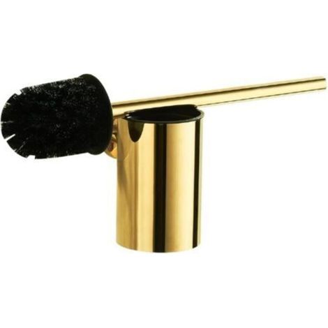 Golden wall-mounted toilet brush holder, round, made of 304 stainless steel, suitable for bathrooms (1/5)