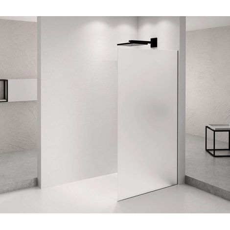 Polysan Architex - Duschwand Walk-In, 76x210 cm, mattschwarz/Mattglas AXB80MT (1/2)