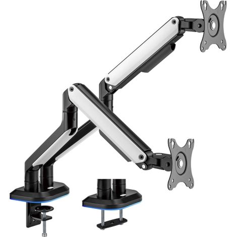 AISENS Stand De RGB Gaming Table Counterweight Swivel &amp Tilt TV Monitor Stand 9kg 3 Pivots 1 Bras De 17 32 Black White (1/3)