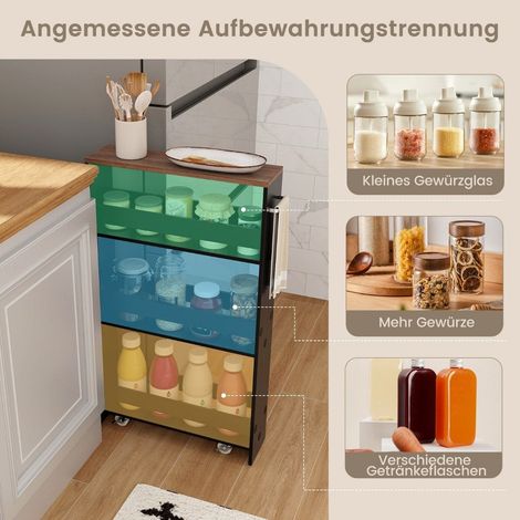 Kuchenwagen mit 4 etagen und griff schwarz und braun