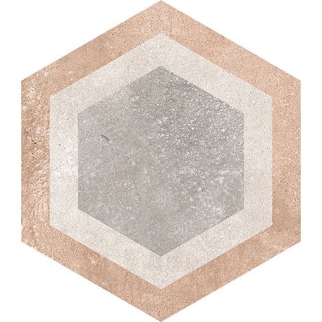 Carrelage grès cérame effet ciment hexagonal 26,6x23 cm – Mat – Pour intérieur et extérieur – Boîte de 0,50 m² – Vives Azulejos Y Gres