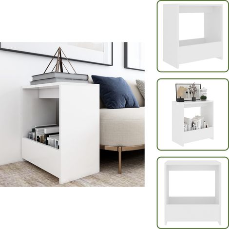 Table d'appoint blanc 50x26x50 cm bois d'ingénierie - Table D'appoint - Meuble Design - Table Basse - Mobilier Contemporain - Table Blanche (1/5)
